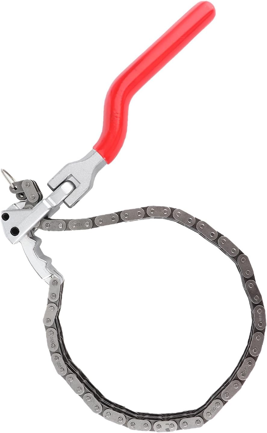 Oil Filter Chain Wrench Strong and Durable 13.8in Handle for Auto Repairing Tool for CanisterType Filters Diameter 60-160mm, Suitable Car Repair Tools