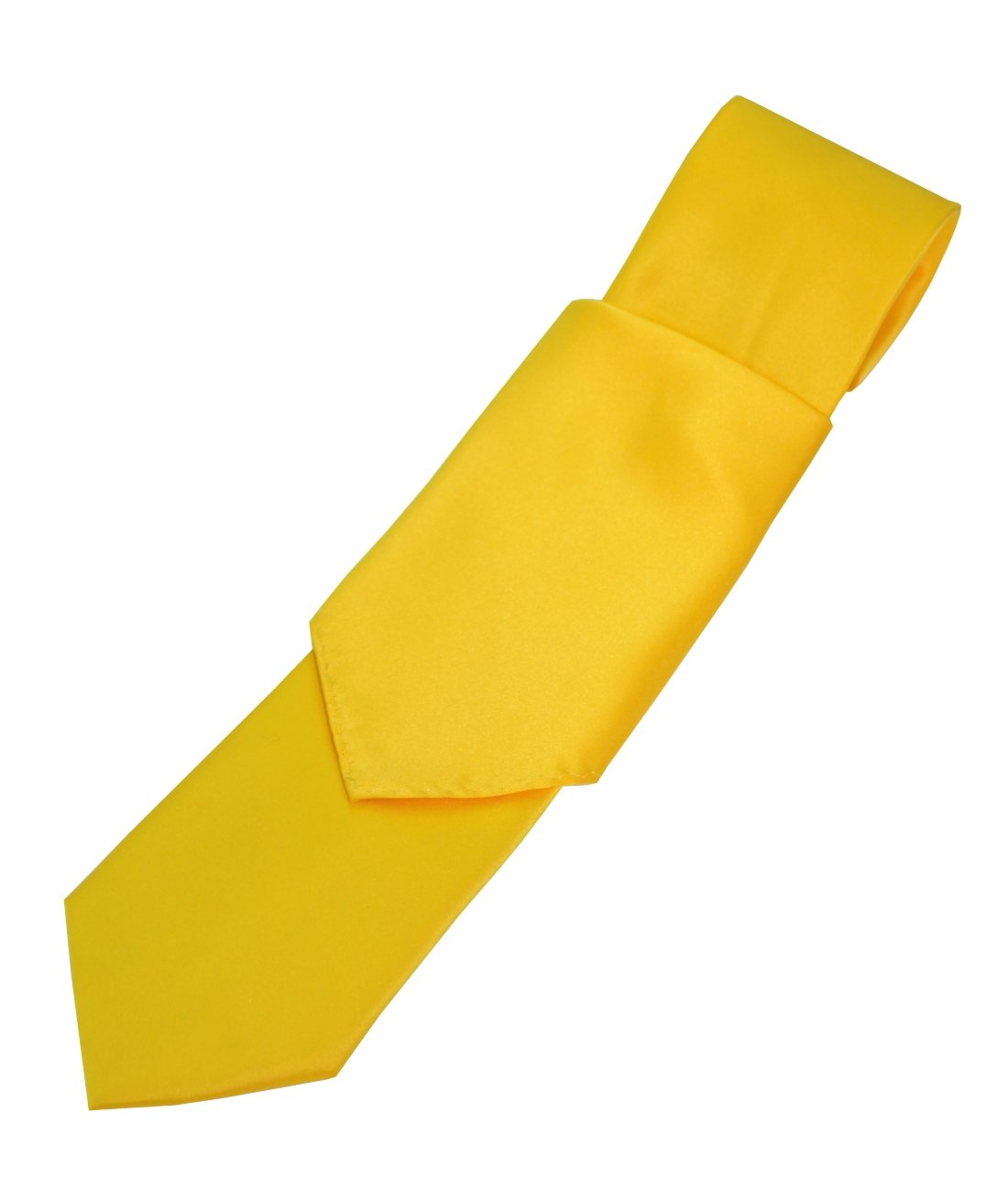 Solid Satin Men's Necktie and Pocket Square set in Gold