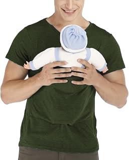 amropi Herren Babytrage Beruhigen V-Ausschnitt Kurzarm Känguru T Shirt Tops