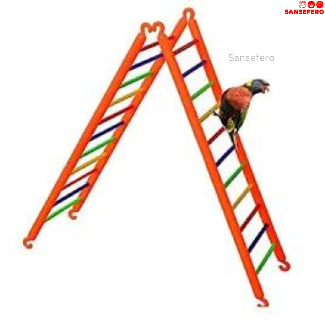 Premier Plants Plastic Toy Ladder perches Birds Cage Accessories for Small and Medium Parrots for Lovebirds, Cockatiels, Sun Conures Caique Finches(7 Steps Multicolor) Pack of 2 Small 2