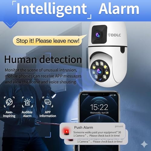 Image of DDLC 4MP /8MP Dual Lens WiFi Smart Light Bulb Camera for Home | Color Night Vision | Two Way Audio | Indoor Wireless Security Camera | Mobile App V380 Pro (Dual Lens Light Camera)