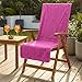 LAYNENBURG Premium Frottee Schonbezug für Gartenstuhl - 100% Baumwolle - Oeko-TEX 100 - Handtuch-Bezug Hochlehner - Stuhl-Bezug mit Umschlag für Camping-, Liege-Stuhl (65x130 cm Fuchsia)