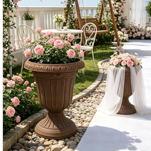 Pots de fleurs romains rétro pour décorations de mariage et grandes allées