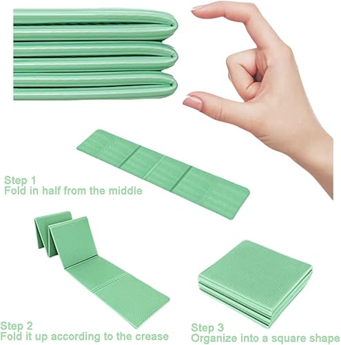 Miniatura 5 de Tapete de yoga plegable para viajes y entrenamientos en casa, ligero y antideslizante, ideal para yoga, pilates, estiramientos y ejercicios de piso,