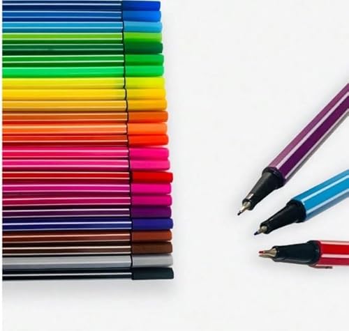 Caneta Ponta Fine Fina kit com 24 Cores Vivas Colorir Desenho
