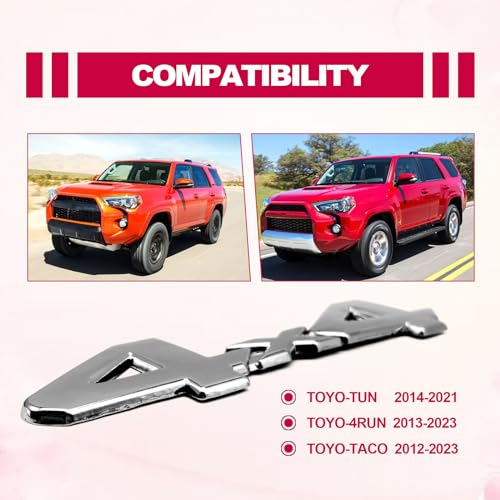 Image of 3D Raised ABS Universal 4x4 Decal Blackout Emblem Sticker Full Coverage 3 /M Adhesive Replacement for Toyota Tundra Tacoma Dodge Ram etc (Silver)