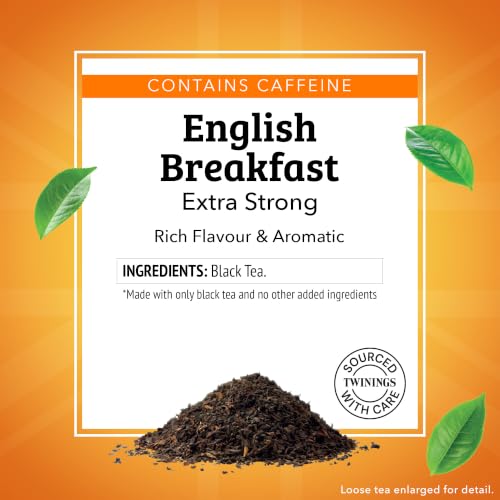 Image of Twinings English Breakfast Extra Strong Loose Black Tea 17.64 oz, 500g Tin | A Twist on Our Classic, Rich with More Bold Flavour, Aromatic, Naturally Caffeinated, 1- 500g Reusable Tin, Enjoy Hot or Iced
