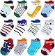 SUOSDEY Baby Antirutsch Socken mit Griffen - 12 Paar Jungen Kinder Mädchen Kleinkinder ABS Rutschfeste Socken Baumwolle StopperSocken, 3-5 Jahre