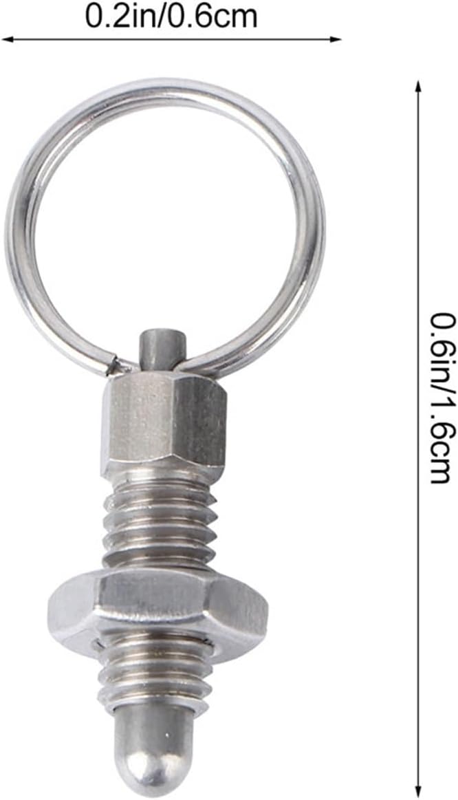 Spring Plunger with Pull Ring Pull Lock up Indexing Plunger Spring Locking Pin Knob Metal Tops Stainless Steel Spring-Loaded Coupler Toilet Accessories