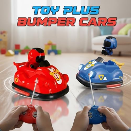 Image of Remote Control Bumper Car Toy for Kids | Multiplayer Racing Cars Set with Light & 360Rotation | 2 RC Ejecting Bumper Cars Set of 2 Players Interactive Toys for Boys & Girls