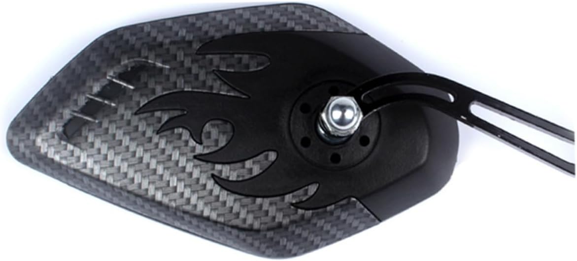 Carbon Pattern Rearview Mirror Bike Mirror Wide Angle Rotatable Fit Handlebars