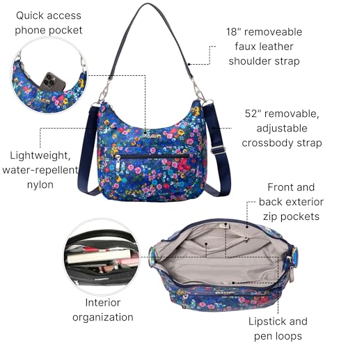 Image of Baggallini Modern Pocket Half Moon 11 inchx10.5 inch Shoulder Women W /Replaceable Straps Converts to Crossbody Bag