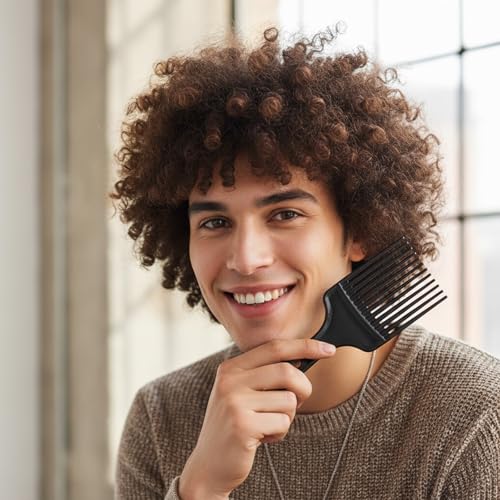 2 Peines Afro Pick de Plástico para Cabello Rizado miniatura 5