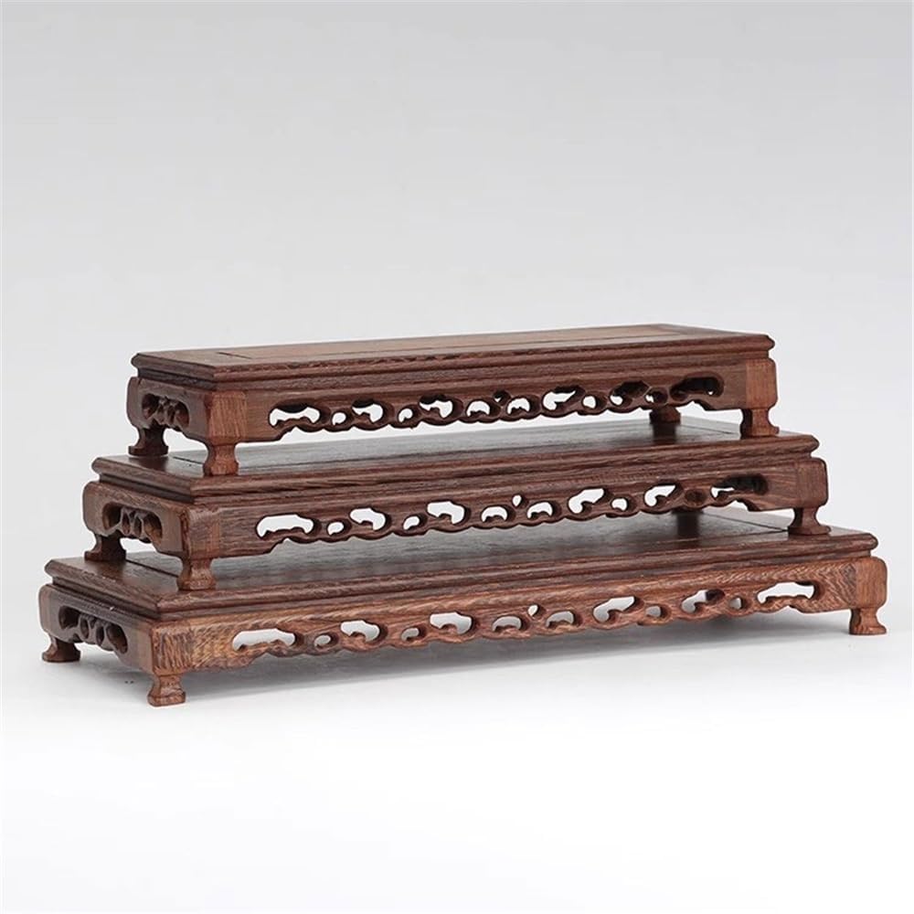 盆栽台座- 長方形木製ディスプレイスタンド、ティーポット花瓶盆栽ベースホームオフィス装飾プランターディスプレイスタンド(Mサイズ)