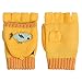 JINX Minecraft Ocelot Fingerless Knit Gloves with Convertible Mitten Cover, Yellow, Youth Fit