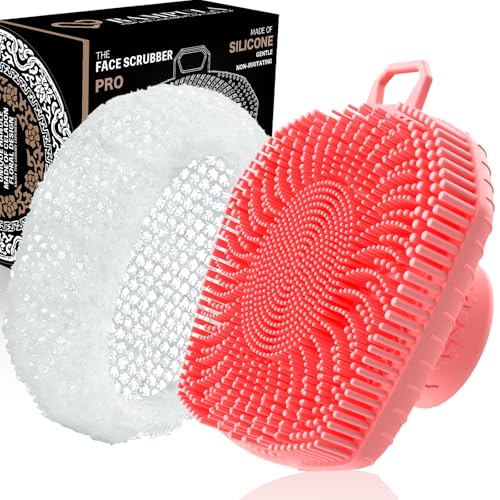 RamPula Peeling do twarzy i siatka afrykańska, silikonowa szczotka złuszczająca dla mężczyzn, szczotka do oczyszczania twarzy, ręczna wodoodporna pielęgnacja skóry, usuwanie zaskórników, oczyszczanie