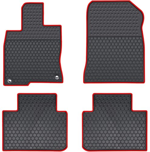 Car Rubber Floor Mat for Honda Civic 11th 2022-2026(Not for Hybrid), Acura Integra 2023-2025 Custom Fit Civic Sedan Hatchback Si Auto Floor Liners Mat Black Red All Weather Protection