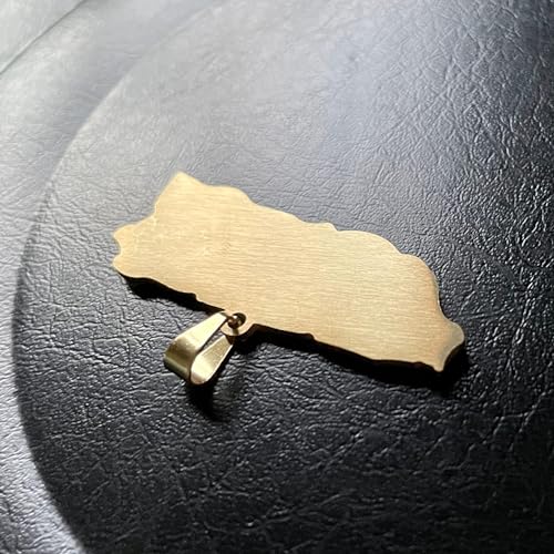 Womens Fashion Stainless Steel Puerto Rico Map Pendant Necklace3