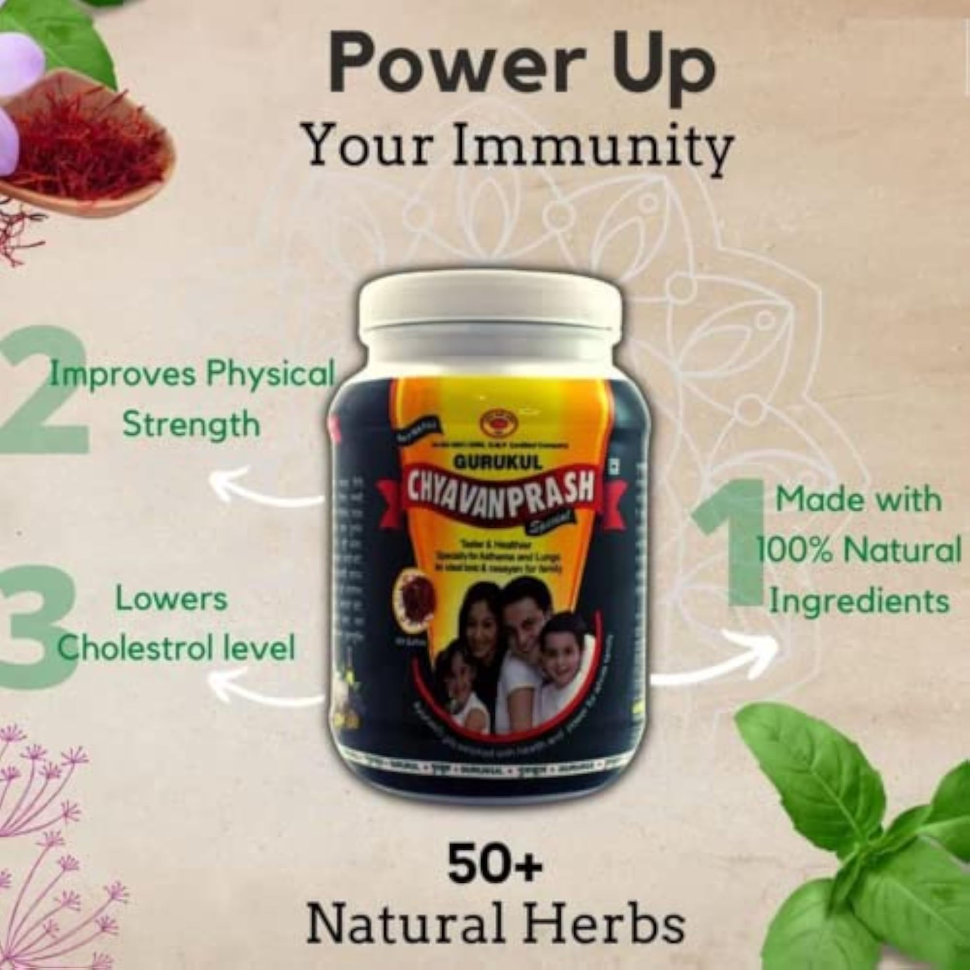 Gurukul Chyavanprash Special with Saffron, 2 Kg (1+1)