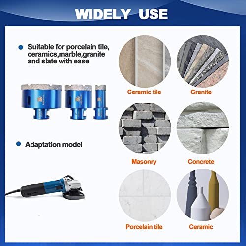 Diamond Core Drill Bit Set - Brschnitt Diamond Hole Saw Kit For Drilling Porcelain Tile Ceramic Marble Granite,6Pcs Diamond Drill Bits With 5/8-11 Thread 4/5" 1" 1-1/4" 2" 3" 4"（20 25 35 50 75 100Mm） #TOP3