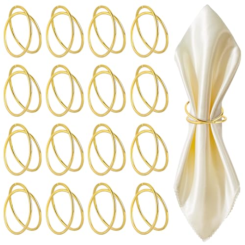 Generisch Napkin Ring, Pack of 16, Gold, Alloy, Round, Polished, Classic, Double Spiral Circle Design, Elegant Simplicity for Parties, Weddings, Festivals Generisch Napkin Ring, Pack of 16, Gold, Alloy, Round, Polished, Classic, Double Spiral Circle Design, Elegant Simplicity for Parties, Weddings, Festivals