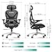 CAPOT Ergonomic Mesh Office Chair, Adjustable Lumbar High Back Desk Chair 400lbs, 4D Flip-up Arms, 3-Level Tilt Backrest, 3D Headrest, PU Wheels, Swivel Rolling Computer Seating for Long Desk Work