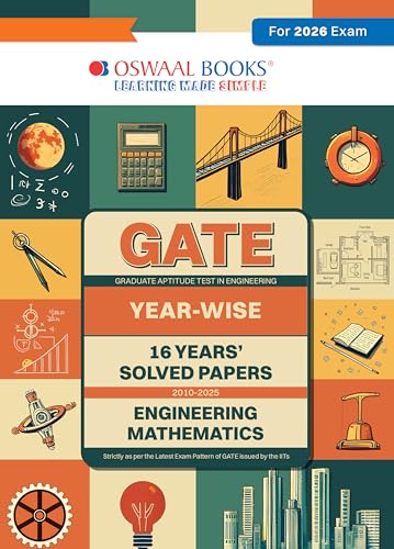 Image of Oswaal GATE | 16 Years' | Solved Papers| Year-wise| (2010 to 2025)|Engineering Mathematics| For 2026 Exam