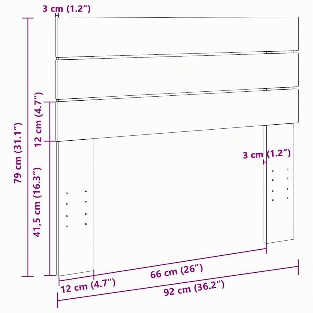 vidaXL Tête de lit 90 cm en Bois Massif de chêne