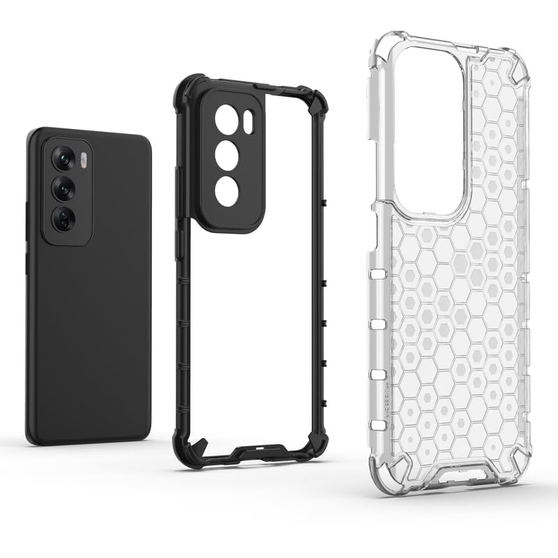 Image of Plastic Bumper Back Case Cover for Oppo Reno 12 5G (Transparent)