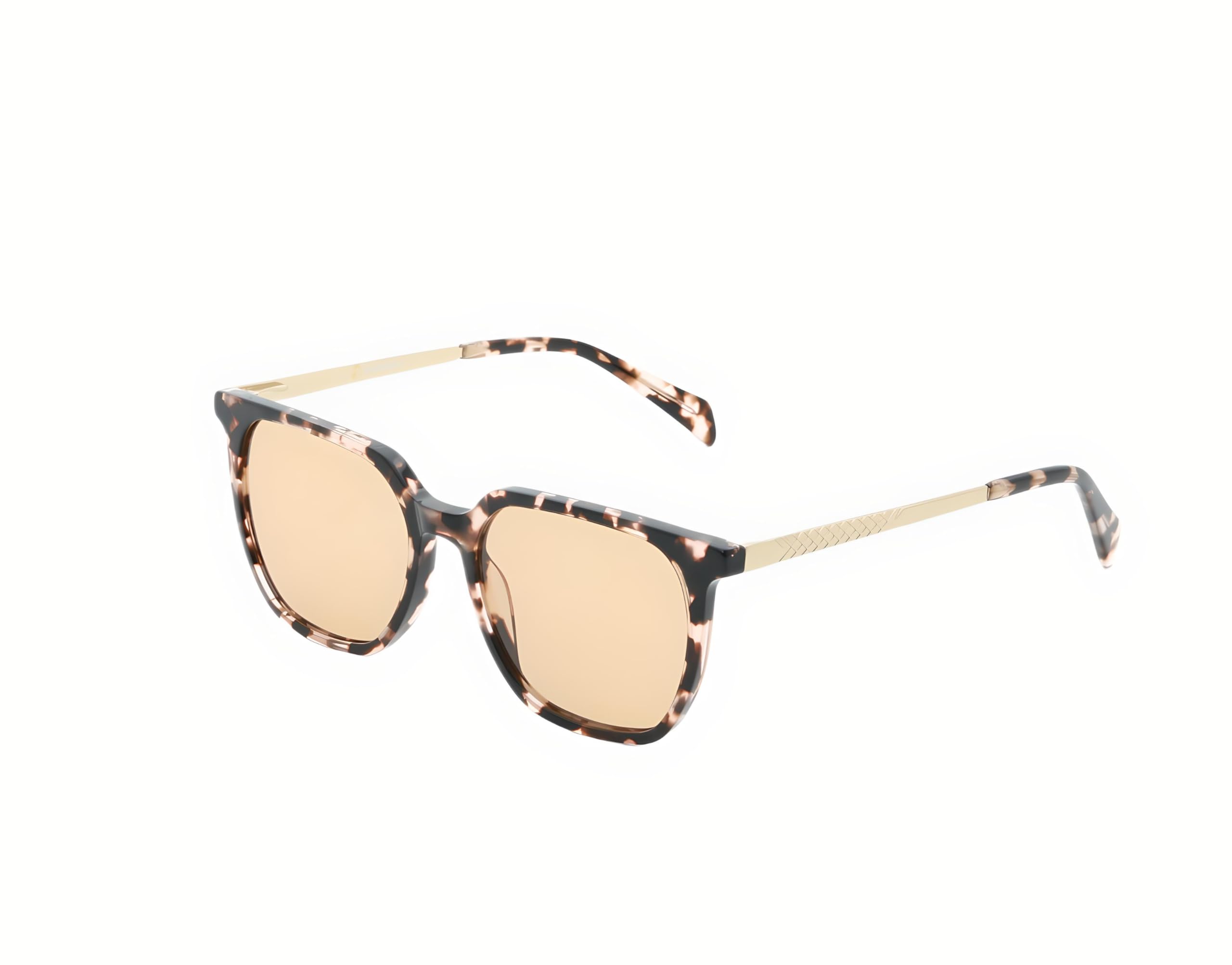 Jesse FL-41 - Occhiali in acetato di tartaruga con bracci in metallo dorato, sensibilità alla luce e sollievo dall'emicrania