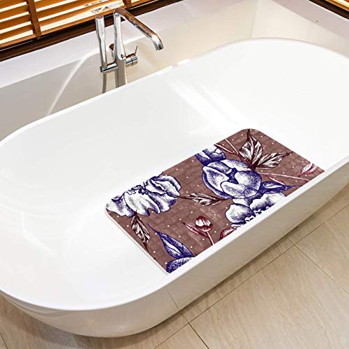 Alfombrilla de baño de rosas 14,7x26,9 cm con ventosas Bennigiry 6
