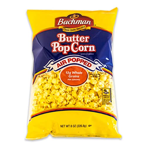 Bachman Air Popped Butter Popcorn (3, 8oz bag) - Variety Pack - Utz Salt and Pepper Potato Chips (1, 2.75oz bag) - Gourmet Buttery Popcorn - 4 Bags Total image 5
