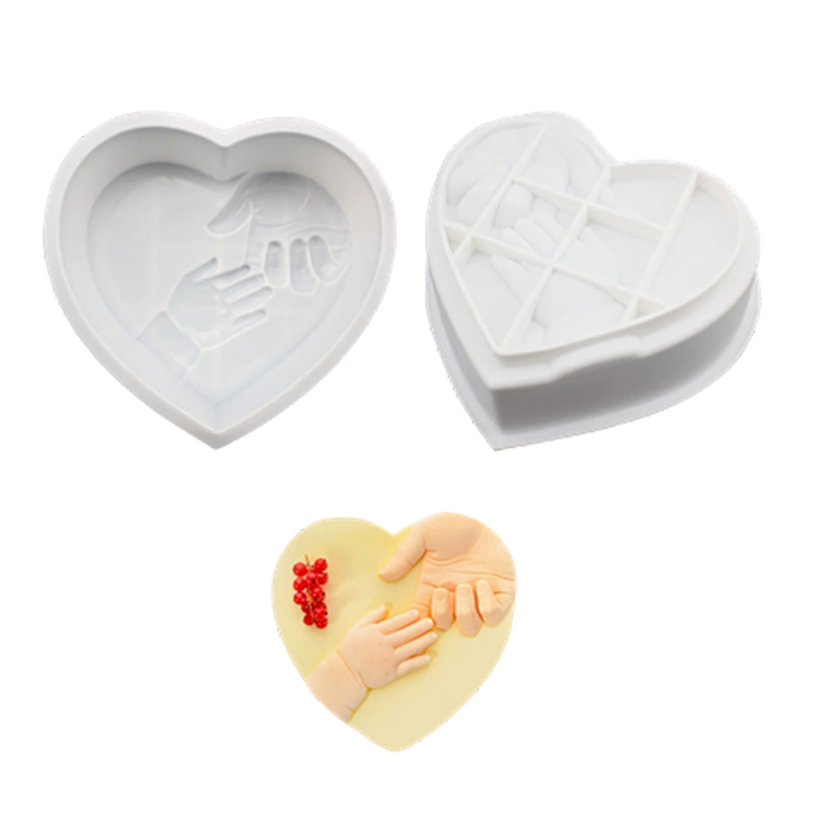 hogtnd Silicone Cake Mould Heart and Footprint Mould for Baking, Perfect for Family Celebrations, Children's Birthdays, Parties, Dessert Moulds