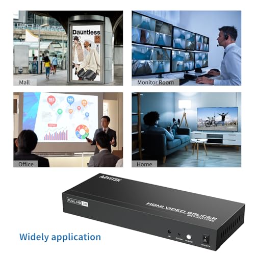 Image of 4K HDMI Video Wall Controller 3x3, Video TV Wall Splicing Processor Splicer w /Remote, Up to 9 TV Screens Into 1 Wall Display, 13 Splicing Modes, Plug & Play