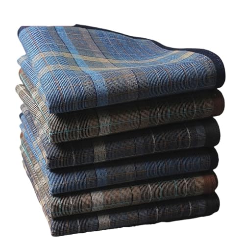 Pañuelos cuadrados a rayas para hombre en pack de 6 unidades multicolor de estilo vintage