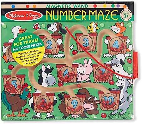 Melissa & Doug Magnetic Wand Number Maze - Wooden Puzzle Activity, Learning Toys, Travel Activities For Kids, Magnetic Maze For Toddlers And Kids Ages 3+ 6 513cWAFOOTL. AC