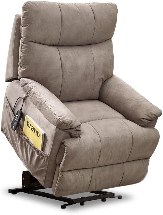 Silla reclinable grande con elevación eléctrica con masaje y calor, reclinables anchos con mecanismo reclinable de movimiento resistente para