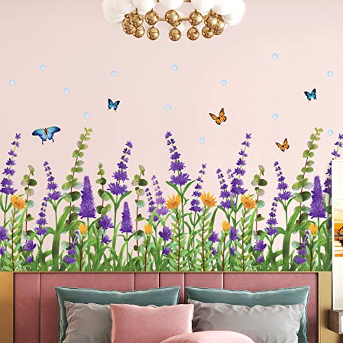 Amaonm Removable 3D Waterproof Green Plants Grass And Dandelion Wall Decals Diy Peel And Stick Decor Wall Sticker For Kids Girls Baby Bedroom Living Room Kindergarten Nursery Classroom Decoration (A) #TOP5