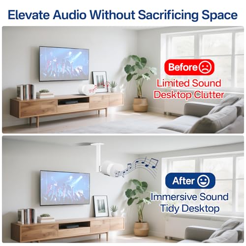 Chunxiao Swivel and Tilt Ceiling Speaker Mount for Sonos Era 300 Ceiling Mount White - Heavy Duty Speaker Ceiling Mount for Sonos Era 300 Mount Bracket to Enhance Sound Effects by Chunxiao - Image 6