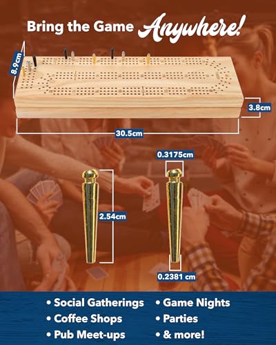 Juego de Mesa Wooden Cribbage Board Game Set miniatura 6