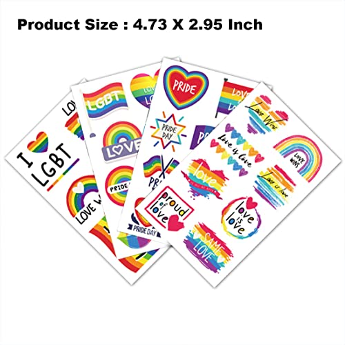 Ooopsiun 80 Pcs Rainbow Temporary Tattoos -10 Sheets Pride Tattoos Flower/Heart/Rainbow Tattoos For Pride Festivals #TOP5