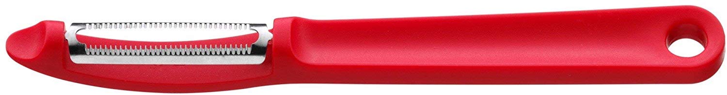 WMF Accesorios Tijeras Multiusos, Acero Inoxidable, Gris Oscuro, 23,5 Cm + Gourmet Pelador Con Hoja De Sierra, Plástico, Rojo