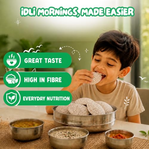 Image of IndiMillet Multimillet Idli Mix | Made with Millets | High Fibre | Instant Idli Mix | Pack of 2 (200g each)