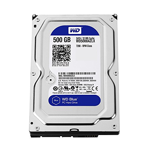 Western Digital Blue WD5000AZLX 500 GB 7200 RPM 32 MB Cache SATA III 6.0 Gb/s 3,5 polegadas Disco rí