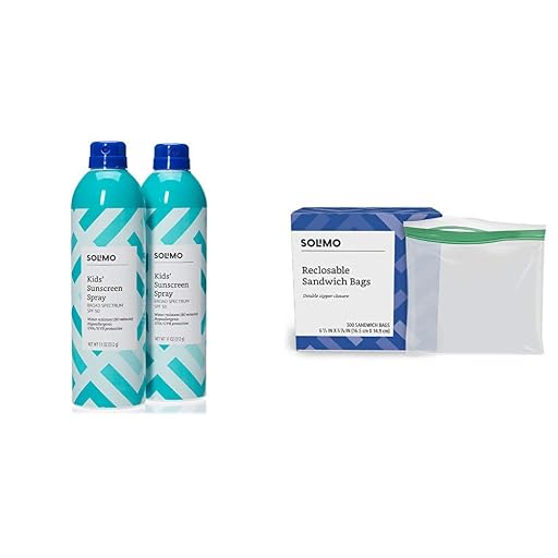 Solimo Kids' Sunscreen Spray and Storage Bags