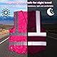 banjiabb Rosa Sicherheitsweste mit Taschen und Reißverschluss,Warnweste Pink,Warnweste,Pinke Warnweste,Weste Pink,Warnweste Damen,für Erwachsene