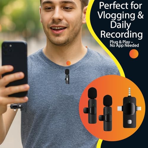 Wireless Lavalier Microphone 2 Pack, Mini Lapel Microphones for All Devices, USB C, Vlog, Podcast & Video Recording, Clip-On External Mic with Receiver & Phone for iPhone & Android. CLOSING SALE!! - Image 5