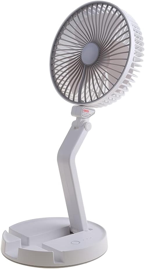 Small Desktop Cooling Fan USB Rechargeable Desk Fan 3 Speed Adjustable Portable Fan Low Noise Ventilation Fan, White