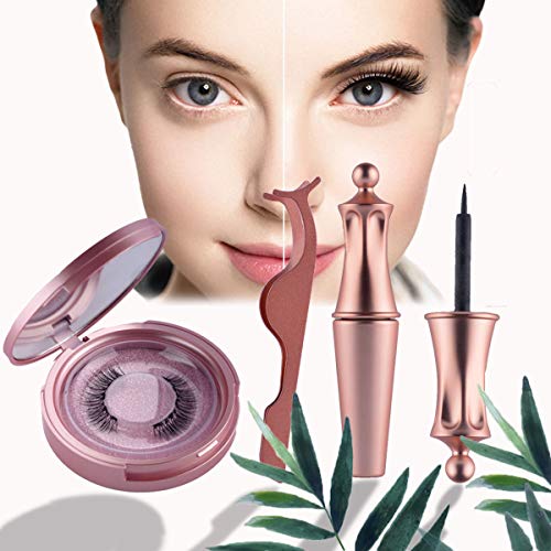 Delineador de Ojos Magnético y Kit de Pestañas Magnéticas, Sin Pegamento, Pestañas Falsas de Seda Reutilizables, Más Fácil de Usar que las Pestañas Magnéticas Tradicionales