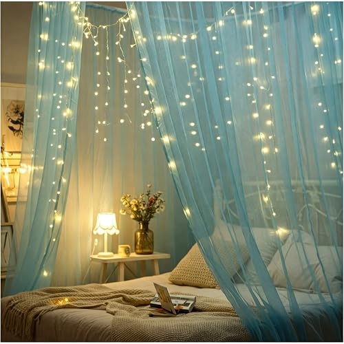 Image of Special You Canopy Tent for Decoration Bedroom, Room Decoration Items for Bedroom, Unstitiched Blue Net Cloth for Decoration 5mtr, Aesthetic Room Decor, Backdrop for Decoration, Canopy Bed Curtains